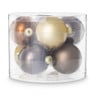 Box met kerstballen - bruin - ø7 cm - set van 8